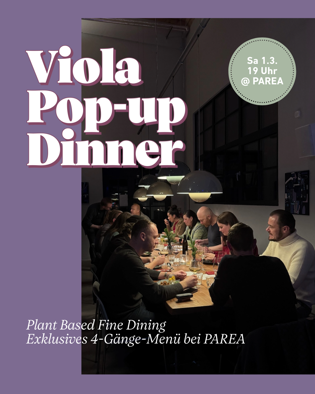 VIOLA Pop-up-Dinner – 4-Gänge-Menü Plant Based Dining